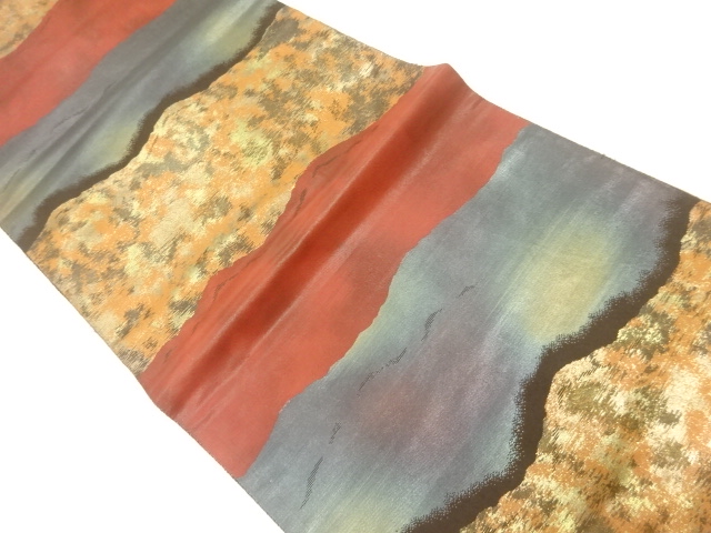 JAPANESE KIMONO / ANTIQUE FUKURO OBI / SILK / WOVEN MIST